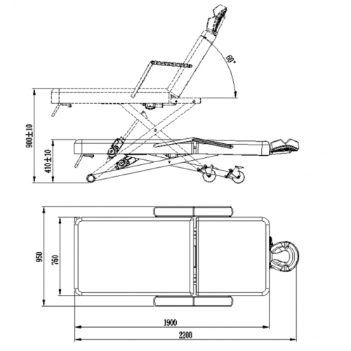 Массажная кушетка "HZ-3336A" 2 мотора